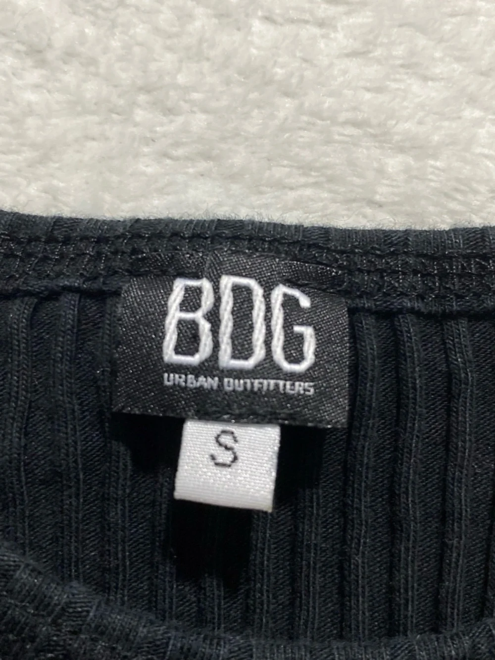 BDG Black Ribbed Tank - Women's Sleeveless Crew - Picture 3 of 3